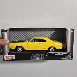 Motor Max American Legends 1969 Dodge Coronet Super Bee Yellow Diecast 4224EH‎